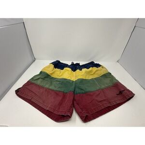 Vintage 90s DUCK HEAD Mens L-  Lined Shorts Swim Trunks Multicolor Swimwear